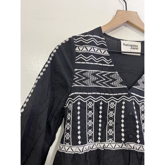 Boho Western Southwestern Tribal Boho Peasant Tunic S Folk Festival Navajo Indie - Picture 5 of 12